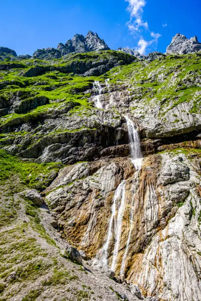 famous hoellental near zugspitze mountain in bavaria - germany