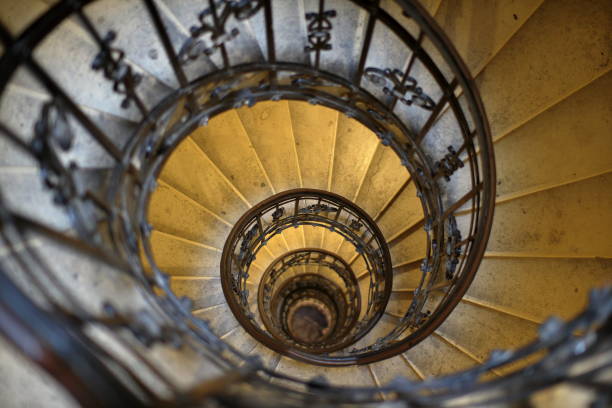 istock Views of a spiral staircase structure 1276459278