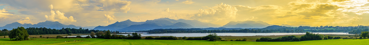 landscape at the Chiemsee lake in bavaria - germany