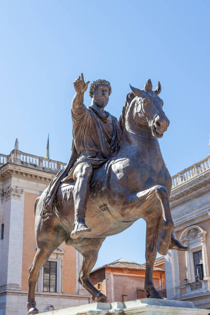 istock Equestrian statue of Emperor Marcus Aurelius on Piazza del Campidoglio, Capitoline Hill. 1276460566