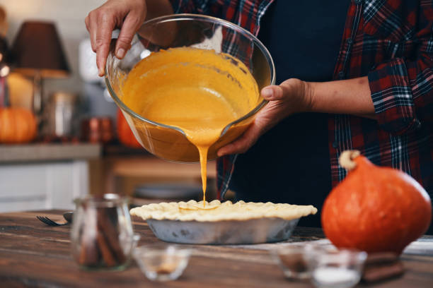 istock Preparing Pumpkin Pie for the Holidays in Domestic Kitchen 1276461975