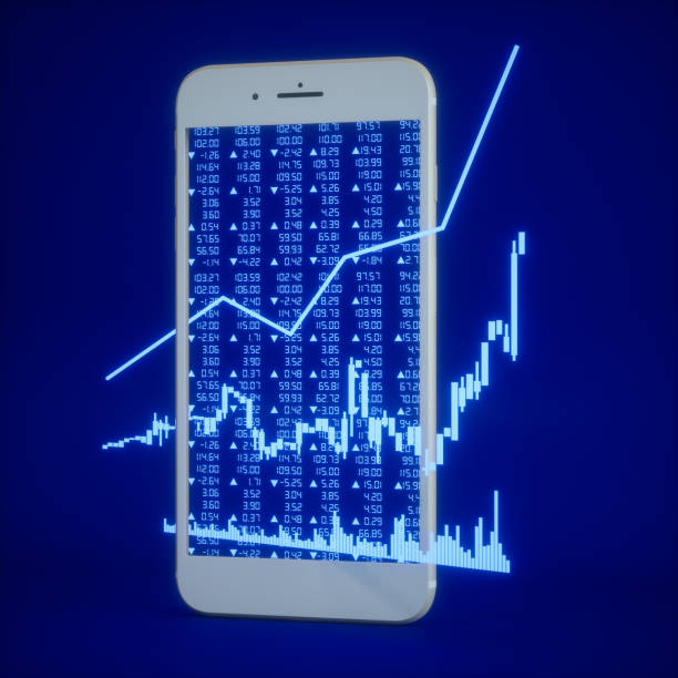 istock Financial Items And Charts On Smartphone Screen With Blue Background 1276463114