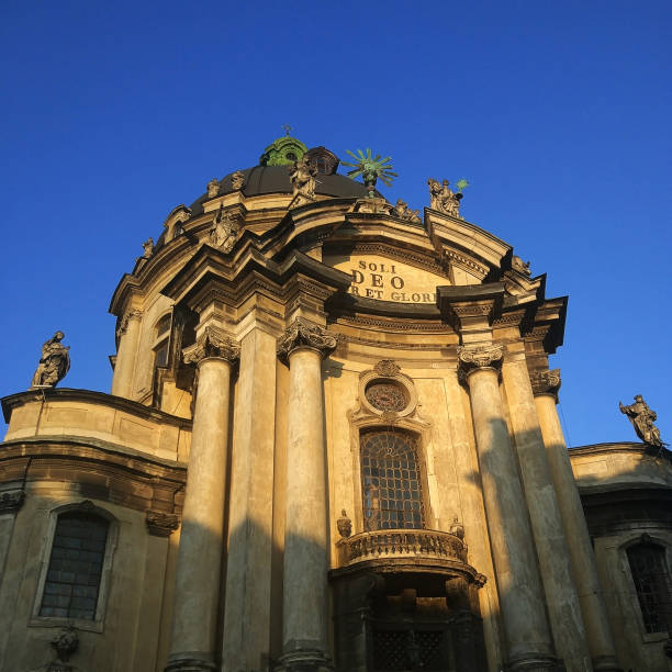 istock Dominican Cathedral on blue sky in Lviv, Ukraine 1276465940