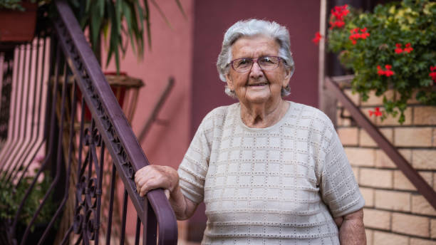 istock Cheerful elderly woman outdoors 1276468545