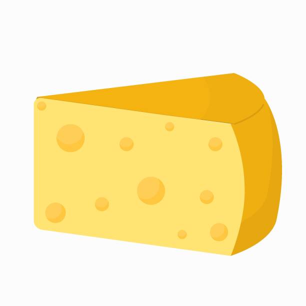 흰색 배경에 치즈 조각 - cheese swiss cheese portion vector stock illustrations