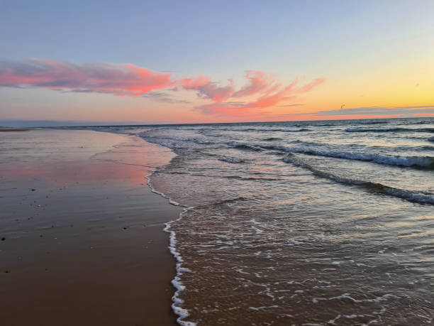 Beautiful sunset at the Atlantic Ocean