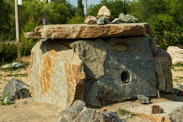 istock Dolmen is an ancient structure of stone slabs close-up. 1276471160