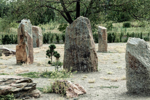 istock Tall stones standing close to each other. 1276473180