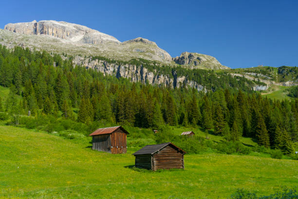 istock Mountain landscape along the road to Campolongo pass, Dolomites 1276473276