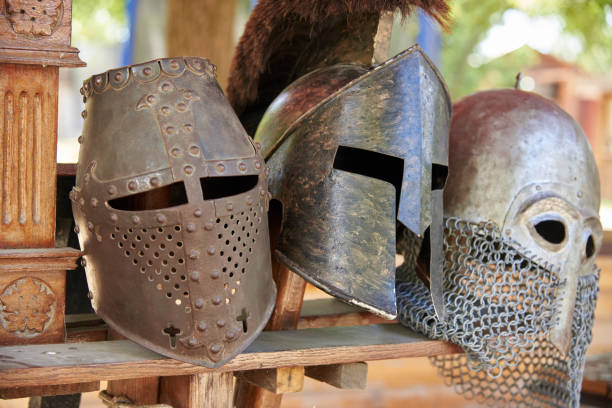knight, helmet, iron, middle ages