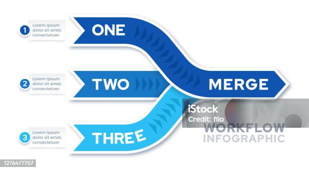 Merging Workflow Infographic Stock Illustration - Download Image Now - Infographic, Flow Chart, Merging