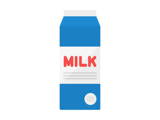 Paper carton milk Paper carton milk milk carton stock illustrations