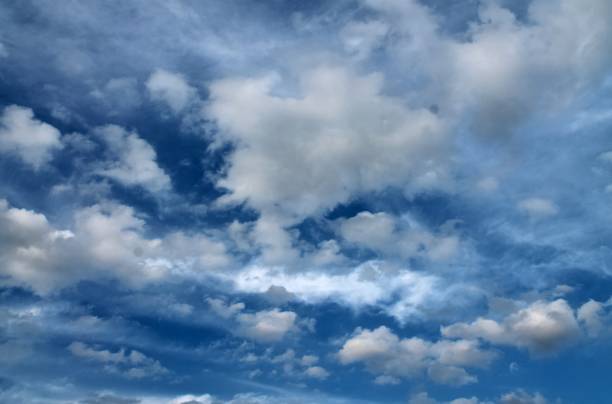 istock Stunning mixed cloud formation panorama in a summer sky 1276484282