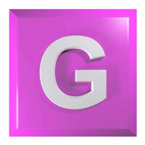 istock Pink square push button with the alphabetic letter G - 3D rendering illustration 1276485136
