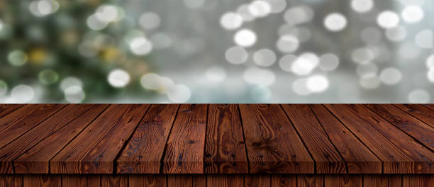 istock Empty wooden table in front of abstract blurred bokeh background . can be used for display or montage your products 1276488980