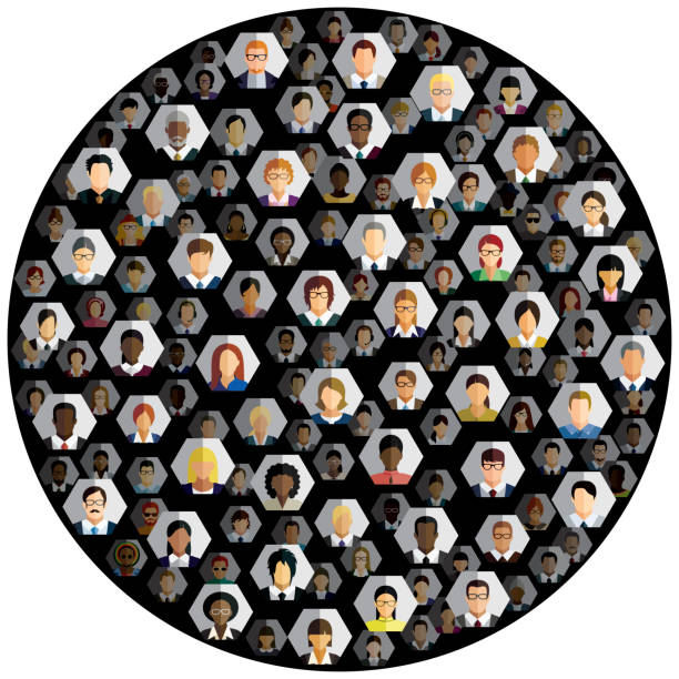 istock Vector illustration of an abstract scheme, which contains people icons. 1276489934