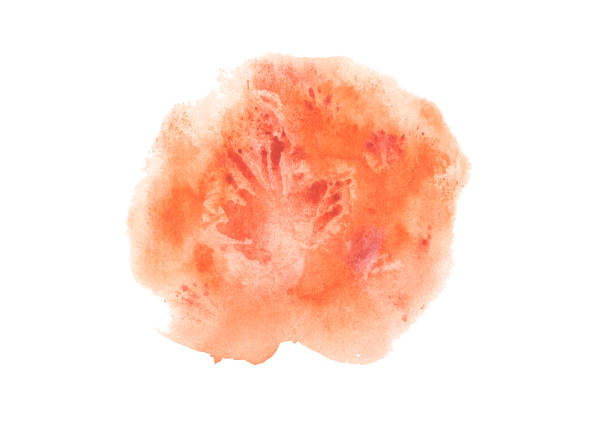 istock Hand drawn Abstract Watercolor Background Orange spot with prin 1276491819