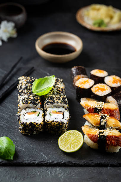 istock Set of sushi and maki 1276493416