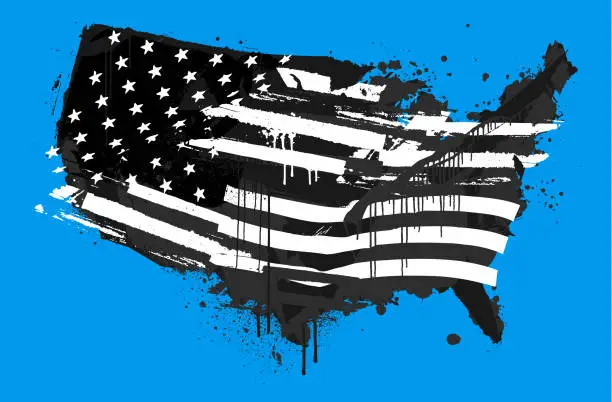 Vector illustration of Distressed USA abstract grunge flag