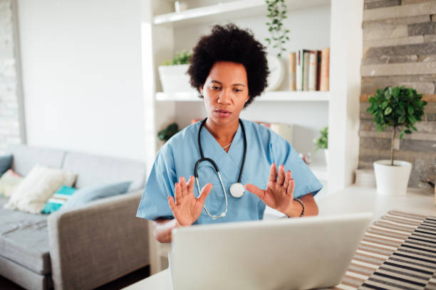 istock African American female doctor using a laptop 1276516466