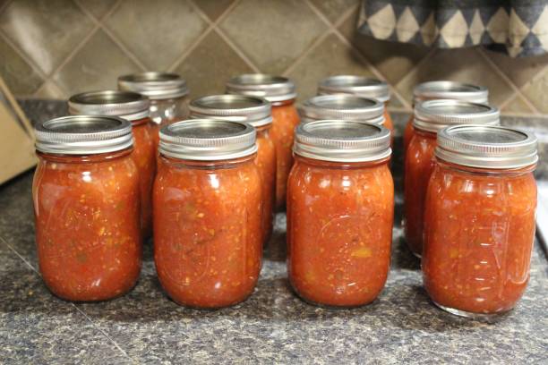 istock home canned salsa in glass jars 1276522191