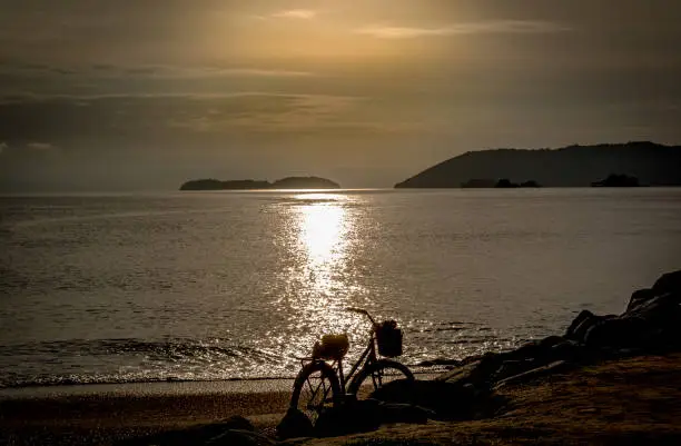 Photo of Bicycle in front of the bay of Parati, Rio de Janeiro