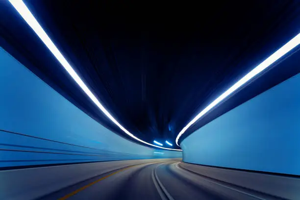 Photo of Driving on empty traffic tunnel during pandemic 2020