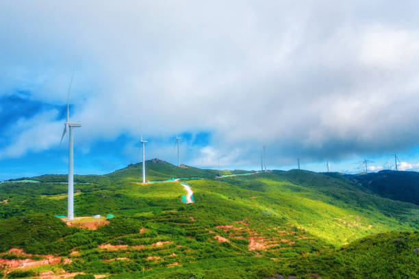 Large areas of wind power in the mountains