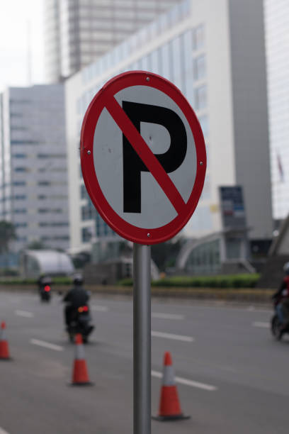 istock The sign of do not park here. 1276551154
