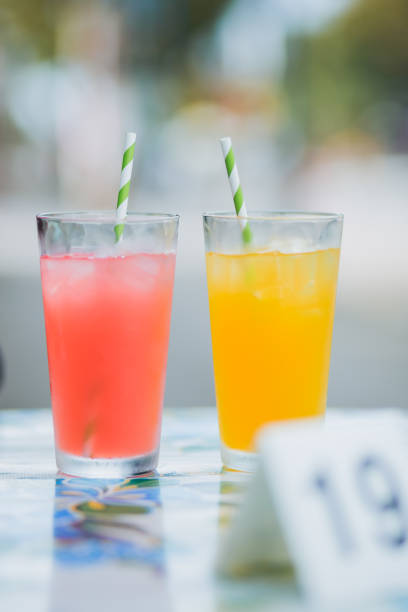 istock Colorful Drinks At Restaurant Outdoor Seating 1276553942