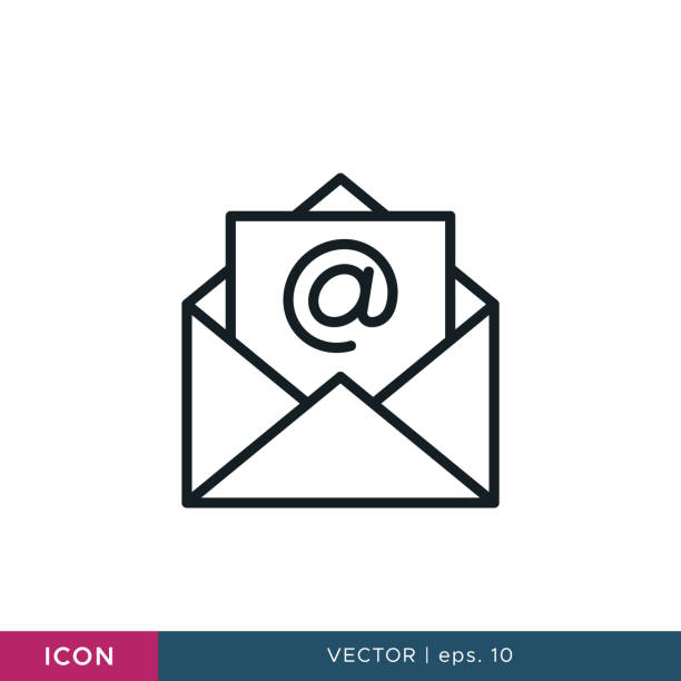 ilustrações, clipart, desenhos animados e ícones de modelo de design de ilustração vetorial do ícone de e-mail. golpe editável. - post sign