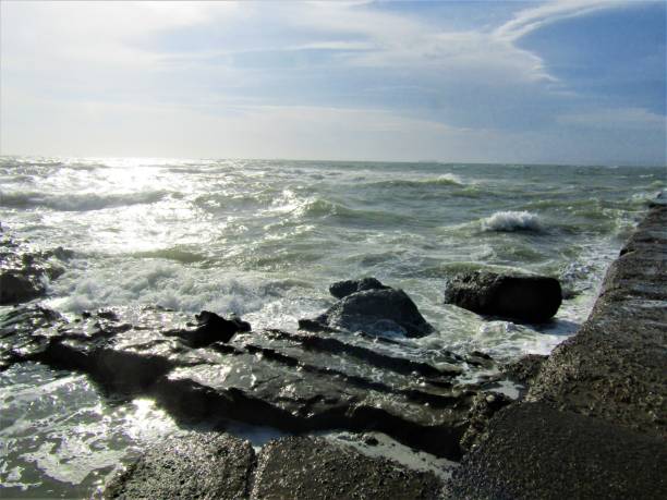 istock Japan. September. Light storm. Seascape at sunny, windy day. 1276559525
