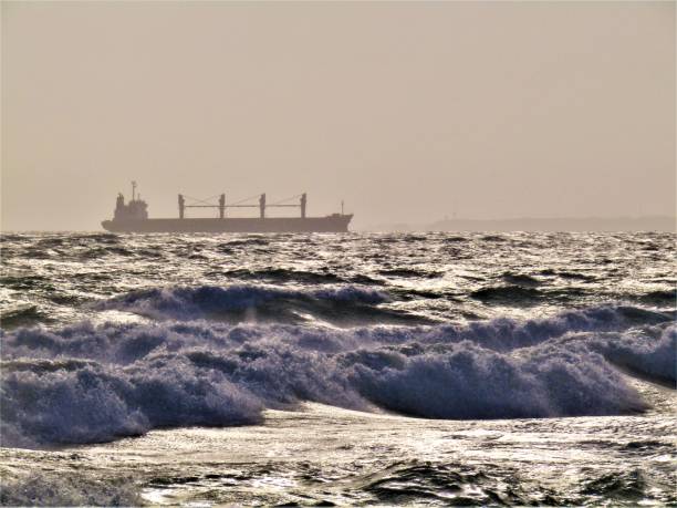 istock Japan. September. Light storm. Seascape with a ship. 1276559755