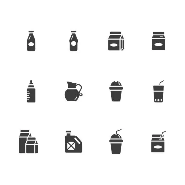 Vector illustration of Liquid container icons