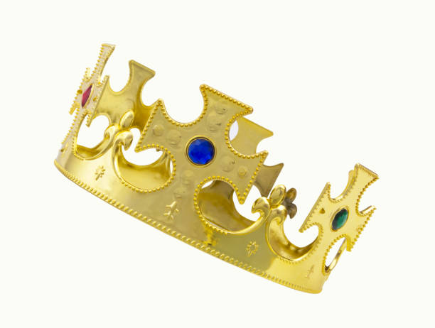 istock Gold king crown isolated on white 1276561423