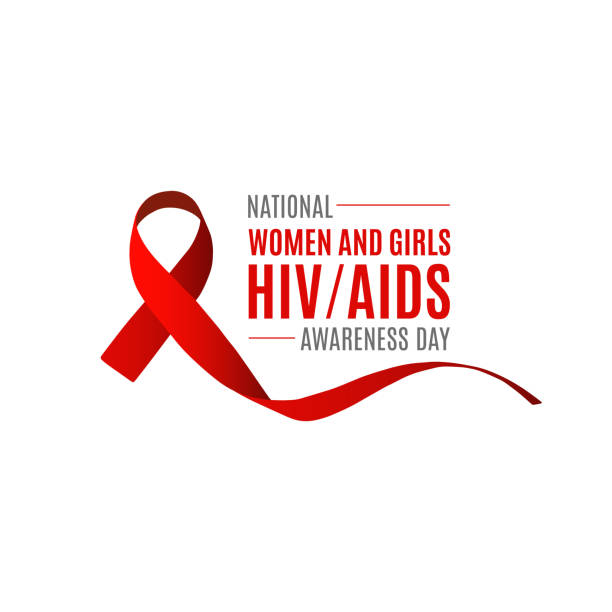 National Women and Girls HIV/AIDS Awareness Day. Red ribbon AIDS cancer awareness symbol. March 10. Isolated on white background. aids stock illustrations