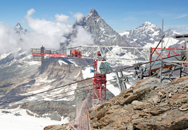 istock Industrial crane closeup, building something in the mountains 1276564909