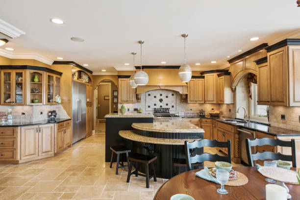 istock Lots of wood in spacious kitchen 1276566235