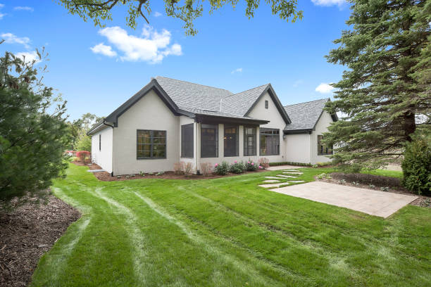 istock Beautifully designed home with mature trees 1276567524