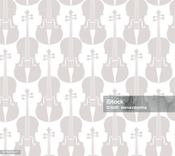 Violin Streamless Pattern Violins Seamless Pattern White Stock Illustration - Download Image Now ...