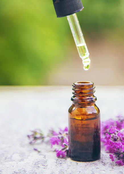 istock Lavender essential oil in a small bottle. Selective focus. 1276576765