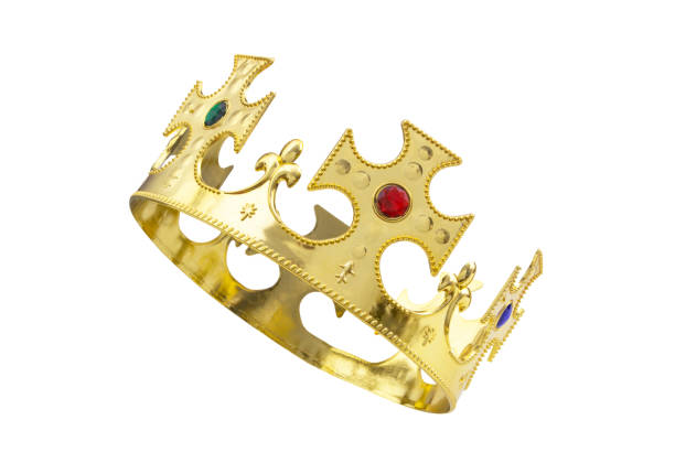 istock Gold king crown isolated on white 1276580650