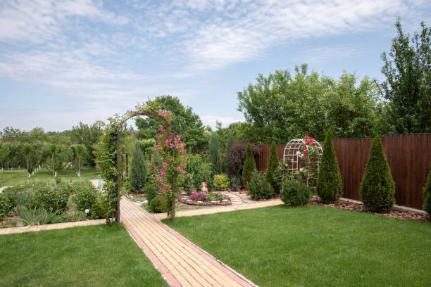 istock green rose arch in the garden 1276582055