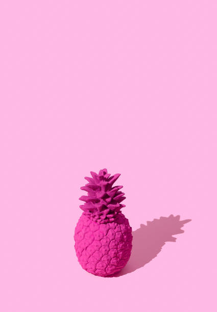 istock Creative pineapple on vanilla pink background. Minimal. Still life. Copy space 1276582258