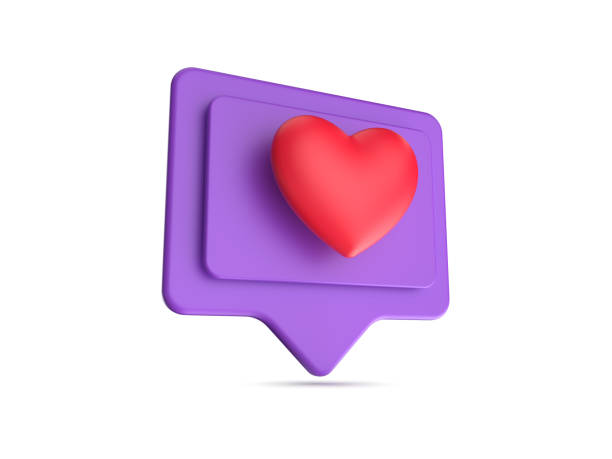 istock Social media network like icon. Internet sign and symbol with heart. 3D render 1276584995
