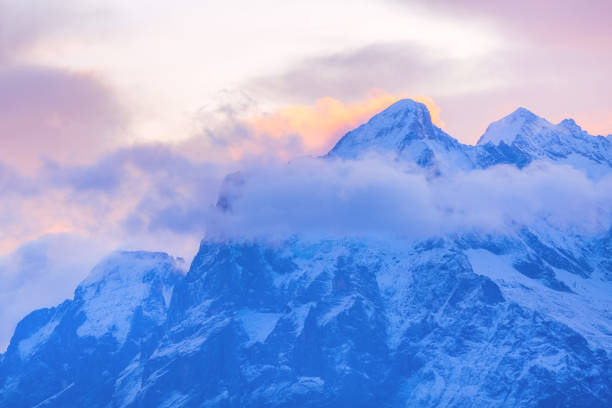 스위스 알프스 일출의 파노라마 뷰, 스위스 - jungfraujoch jungfrau bernese oberland monch 뉴스 사진 이미지