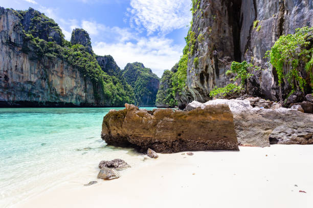 istock Beautiful tropical island bay at Phi Phi Leh Island in sunshine day 1276587708