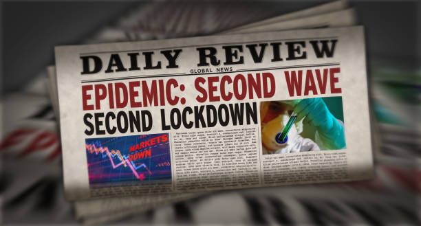 istock Covid-19 virus second wave daily report retro newspaper printing press 1276590173