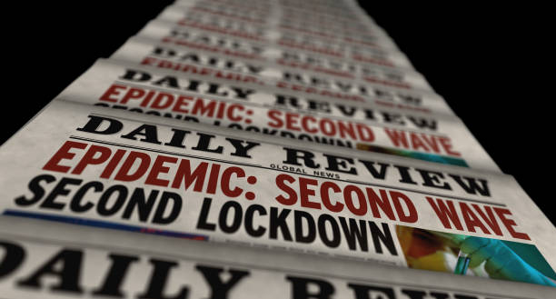 istock Covid-19 virus second wave daily report retro newspaper printing press 1276590186