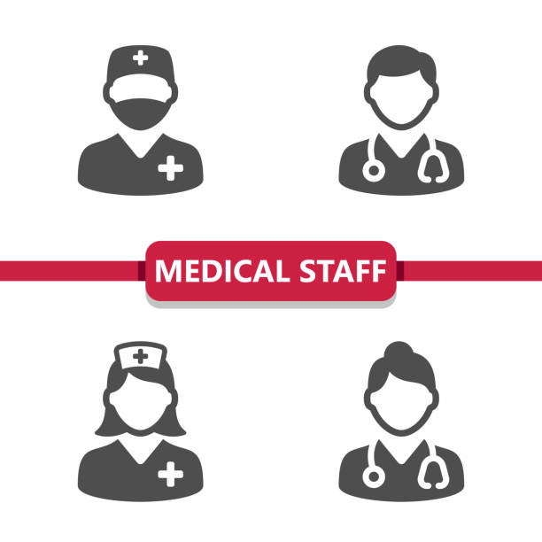 illustrations, cliparts, dessins animés et icônes de icônes du personnel médical - suivi des malades